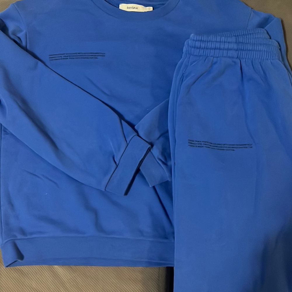 Pangaia blue crewneck and track pants